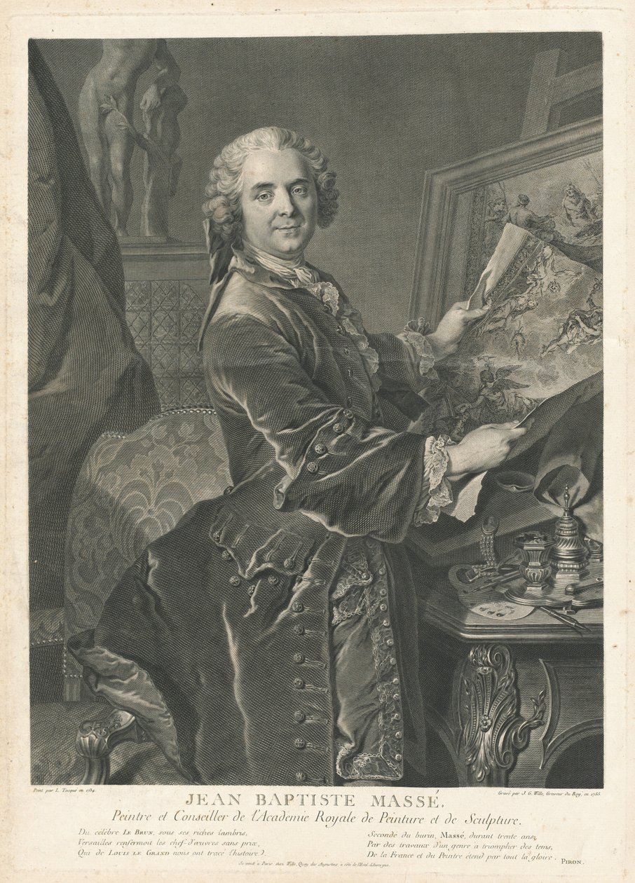 Jean Baptiste Massé de Johann Georg Wille after Louis Tocqué