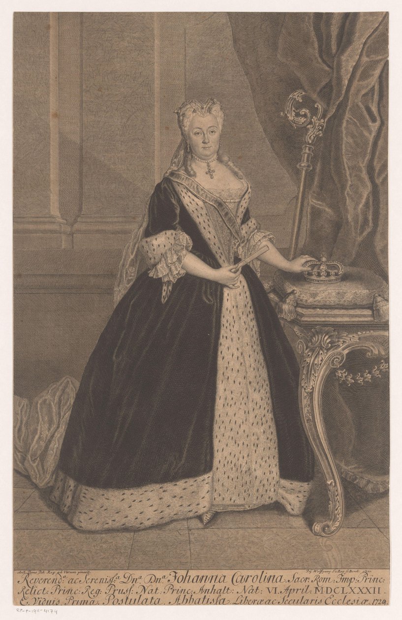 Retrato de Juana Carlota de Anhalt-Dessau de Johann Georg Wolffgang