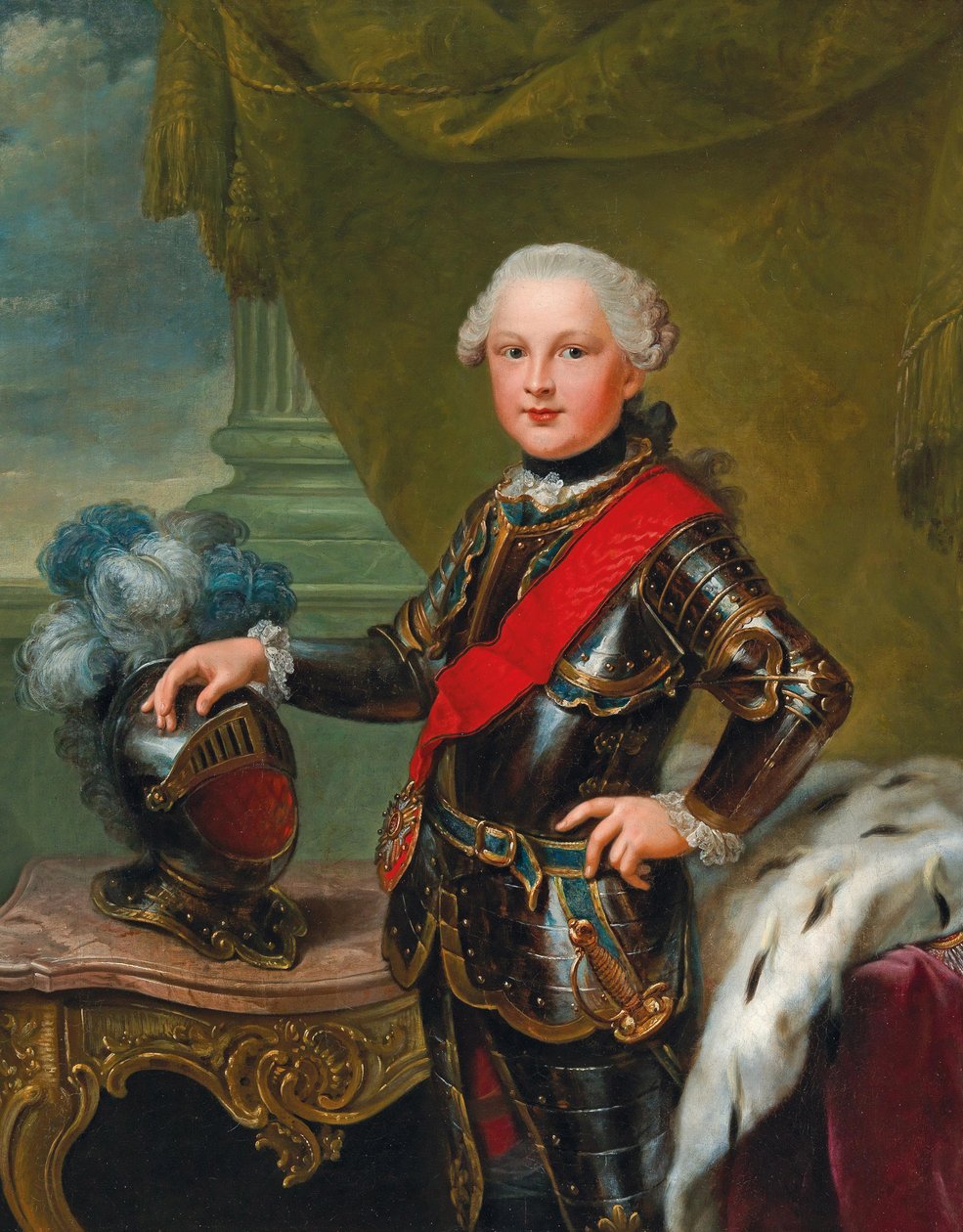 Retrato de Carlos II Augusto 1746-1795, Duque de Zweibrücken, ca 1757 de Johann Georg Ziesenis the Younger