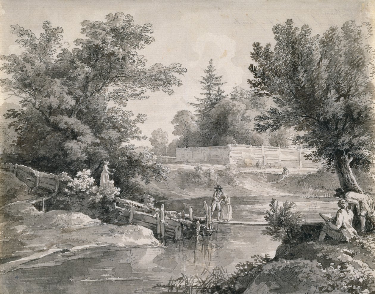 En el Hirschanger en el Jardín Inglés de Johann Georg von Dillis