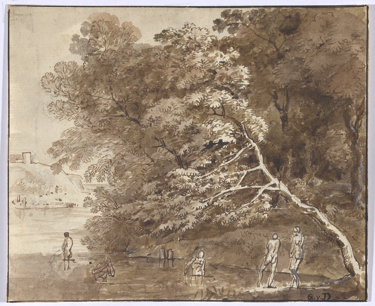 Bañistas en el río de Johann Georg von Dillis