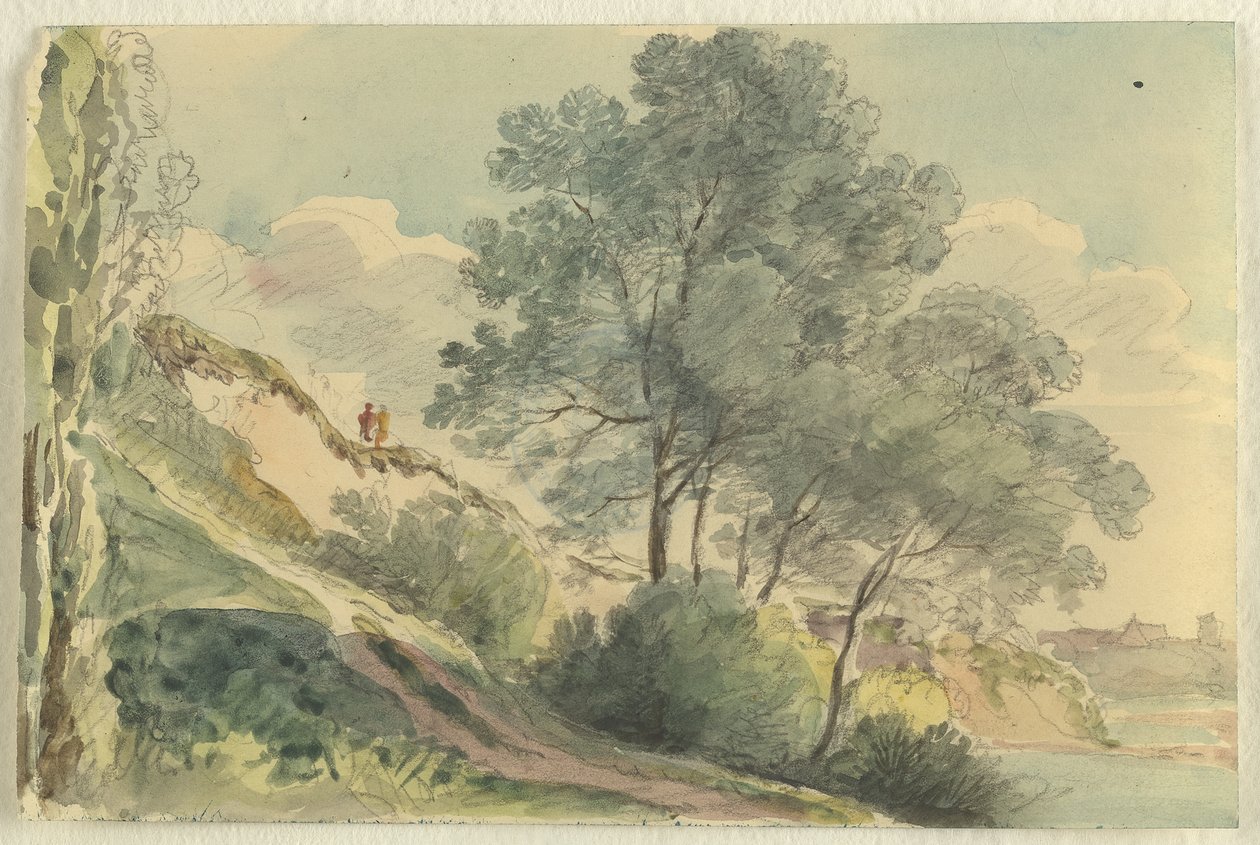Ladera del Isar con árboles de Johann Georg von Dillis