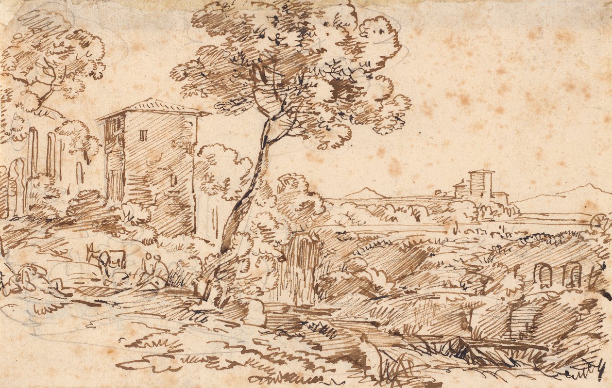 Paisaje italiano de Johann Georg von Dillis
