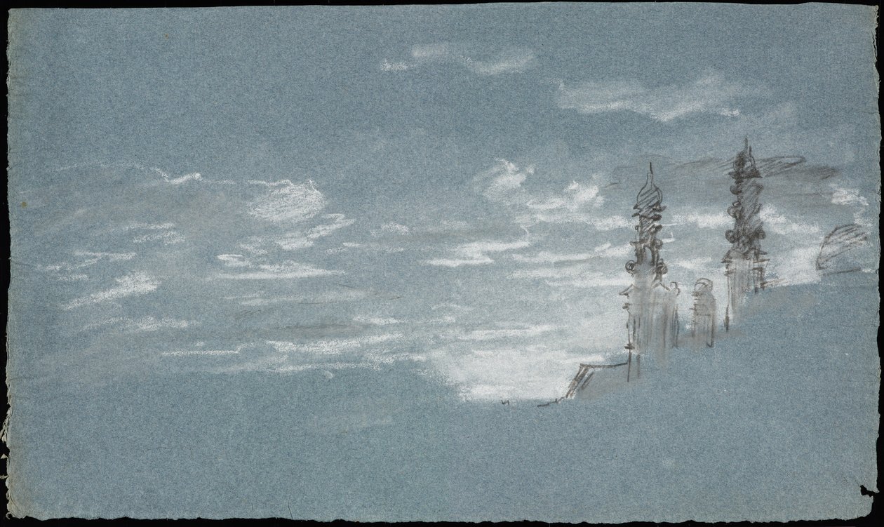 Múnich: estudio de nubes con la iglesia teatina de San Cayetano de Johann Georg von Dillis