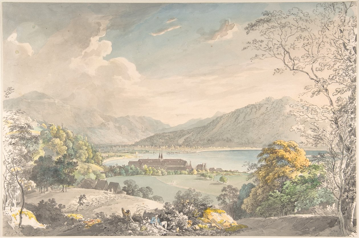 Vista del monasterio de Tegernsee desde el noreste de Johann Georg von Dillis