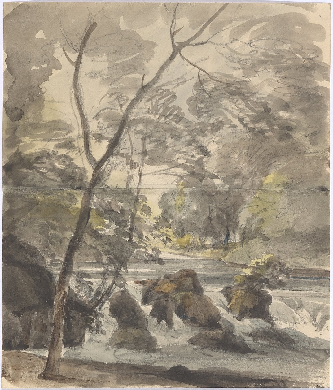 Cascada en el Jardín Inglés de Johann Georg von Dillis
