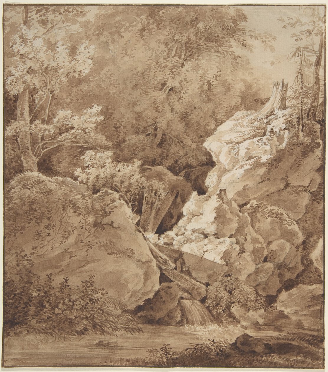 Paisaje boscoso con un arroyo de montaña de Johann Georg von Dillis
