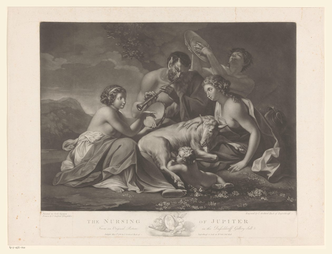 Júpiter amamantado por la cabra Amaltea
La enfermería de Júpiter (título en el objeto) de Johann Gerard Huck