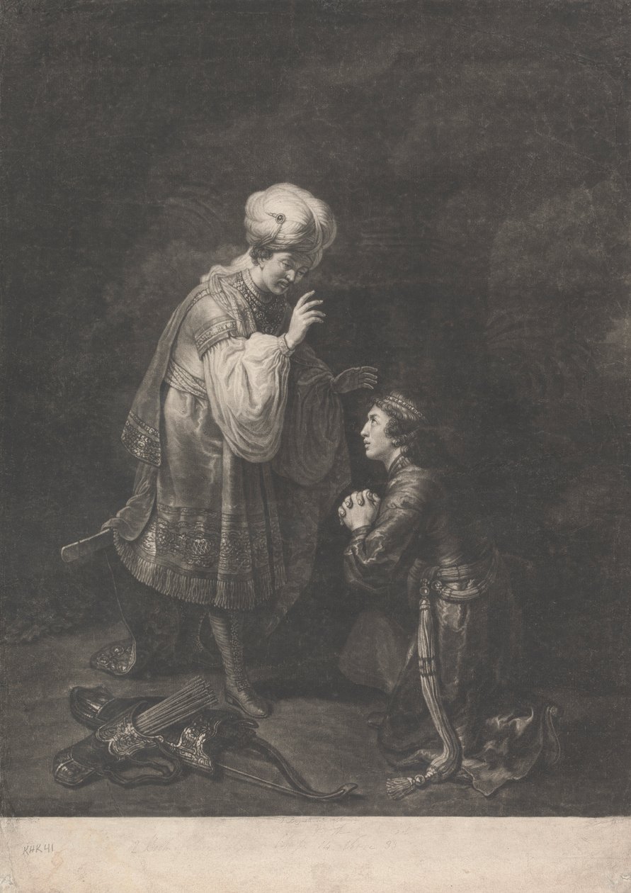 La sumisión de Absalón a su padre, el rey David de Johann Gottfried Haid