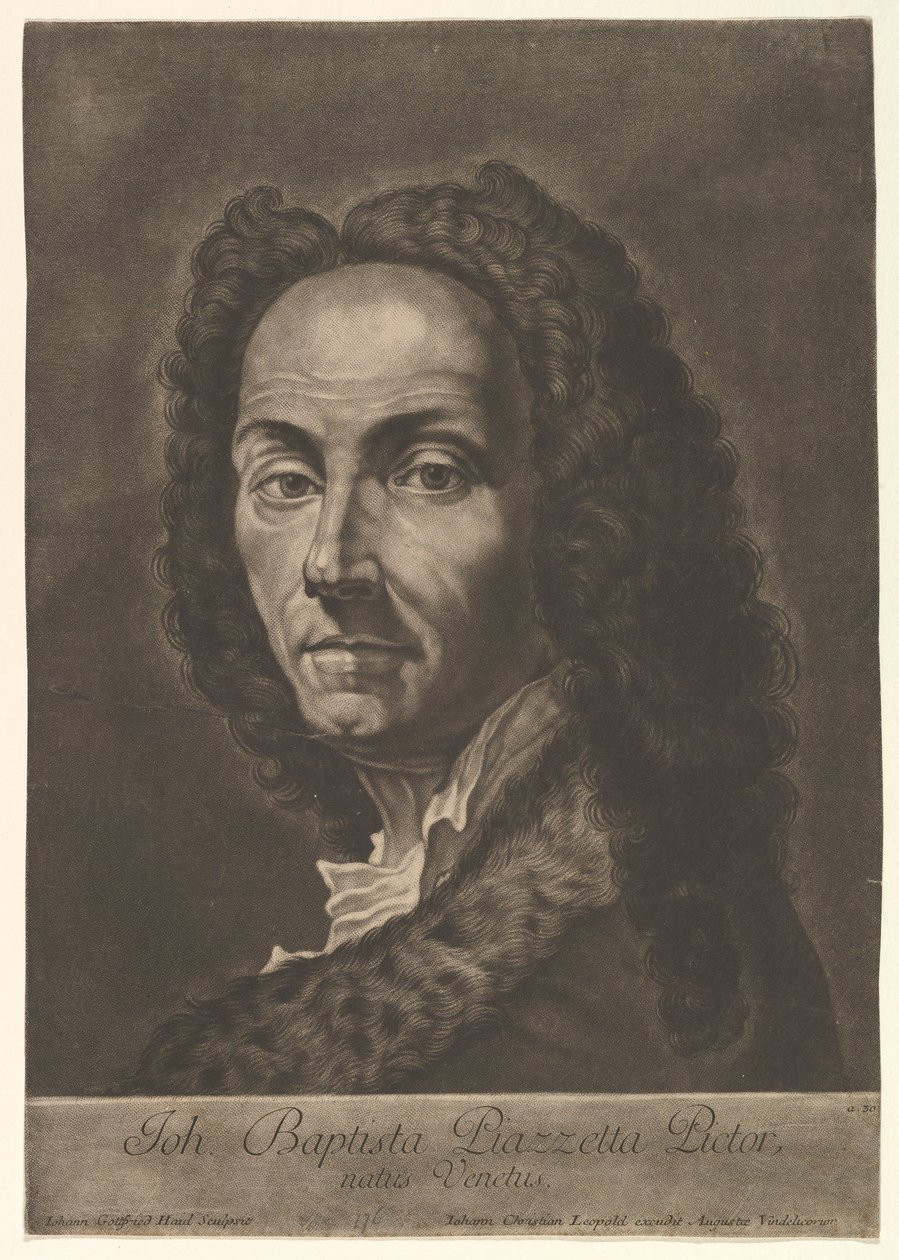 Retrato de Giovanni Battista Piazzetta, principios del siglo XVIII de Johann Gottfried Haid