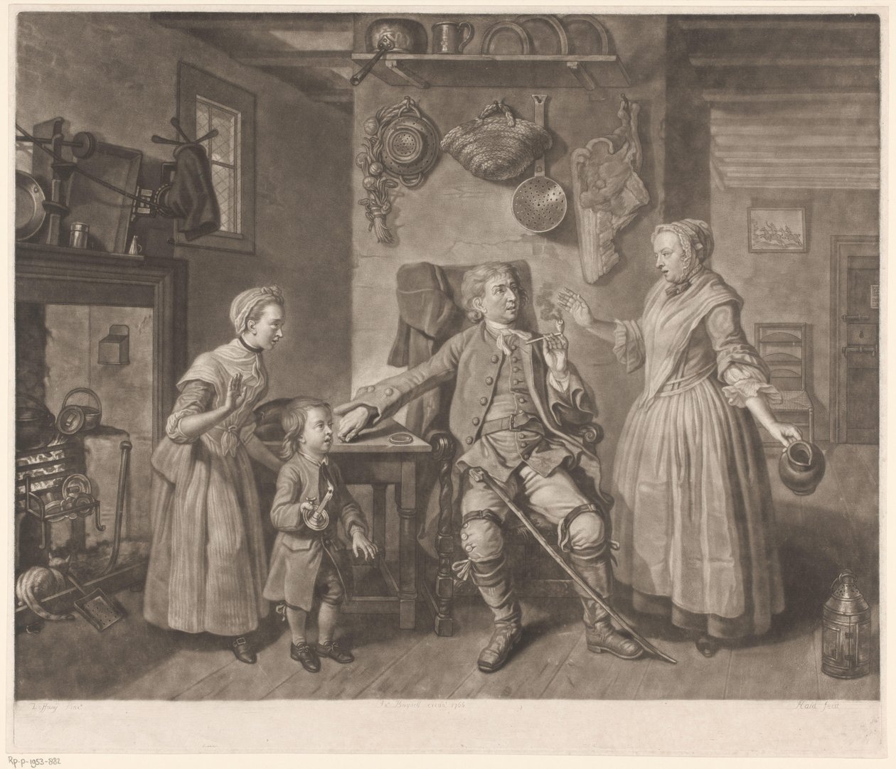 Retrato del actor de teatro David Garrick en el papel de un agricultor casero de Johann Gottfried Haid