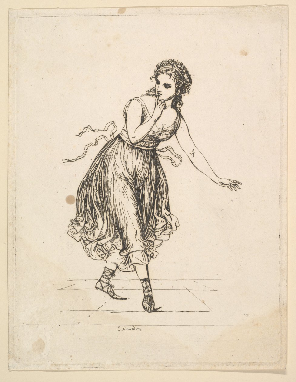 Mujer sola, de la serie La pareja de baile Vigano de Johann Gottfried Schadow