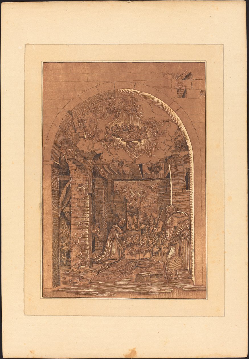 La adoración de los pastores de Johann Gottlieb Prestel after a 16th Century German Artist