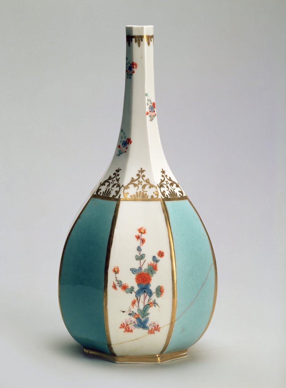 Frasco, en forma de botella de sake japonesa, para la fábrica de Meissen, c.1725 de Johann Gregor Herold