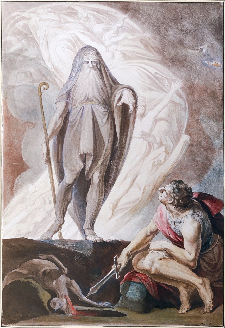 Tiresias predice el futuro a Odiseo de Johann Heinrich Füssli