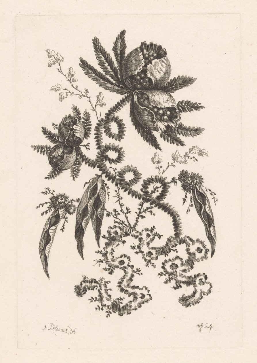 Flores con bayas Fleures Baroque (título de la serie) de Johann Heinrich  Hess