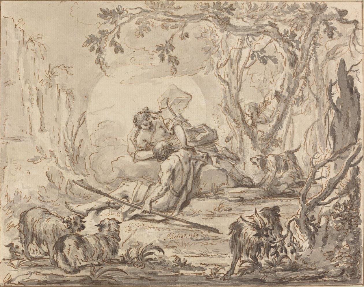 Diana y Endimión de Johann Heinrich Keller