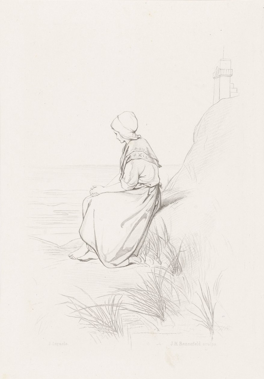 Chica en las dunas Los niños del mar (título de la serie) de Johann Heinrich Maria Hubert Rennefeld