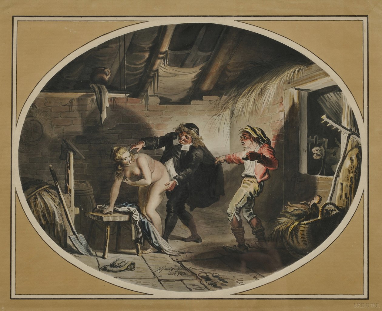 La yegua del compadre Pierre después del poema de Jean de La Fontaine, 1800 de Johann Heinrich Ramberg