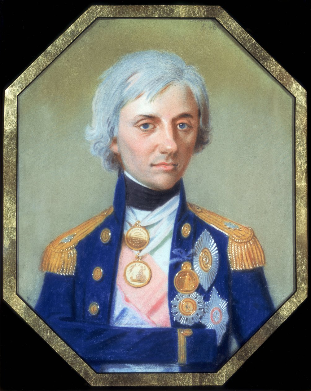Retrato del vicealmirante Sir Horatio Nelson (1758-1805) por Johann Heinrich Schmidt (1749-1829). Dibujo al pastel de Johann Heinrich Schmidt
