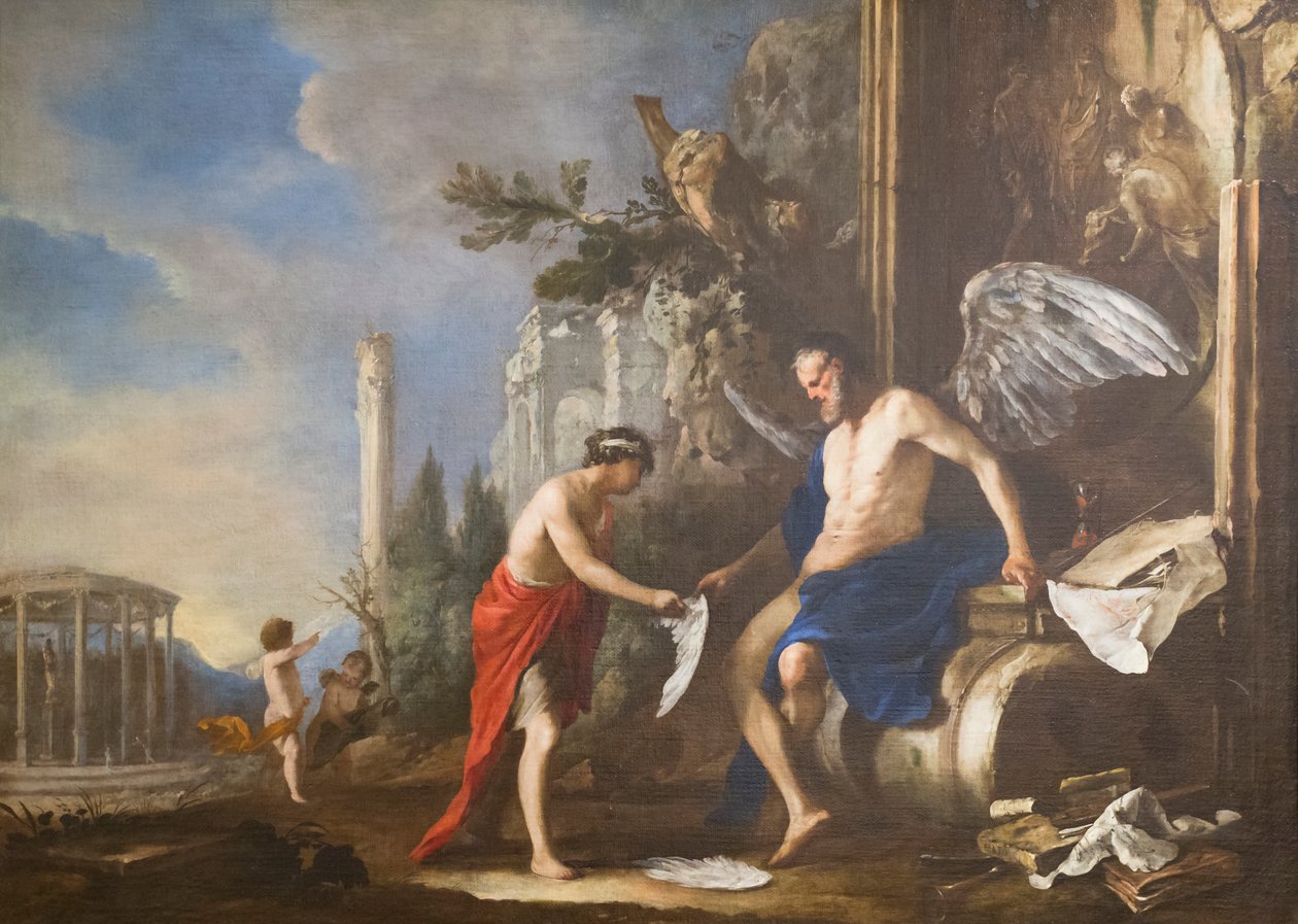 Alegoría del tiempo, Cronos y Eros de Johann Heinrich Schonfeldt
