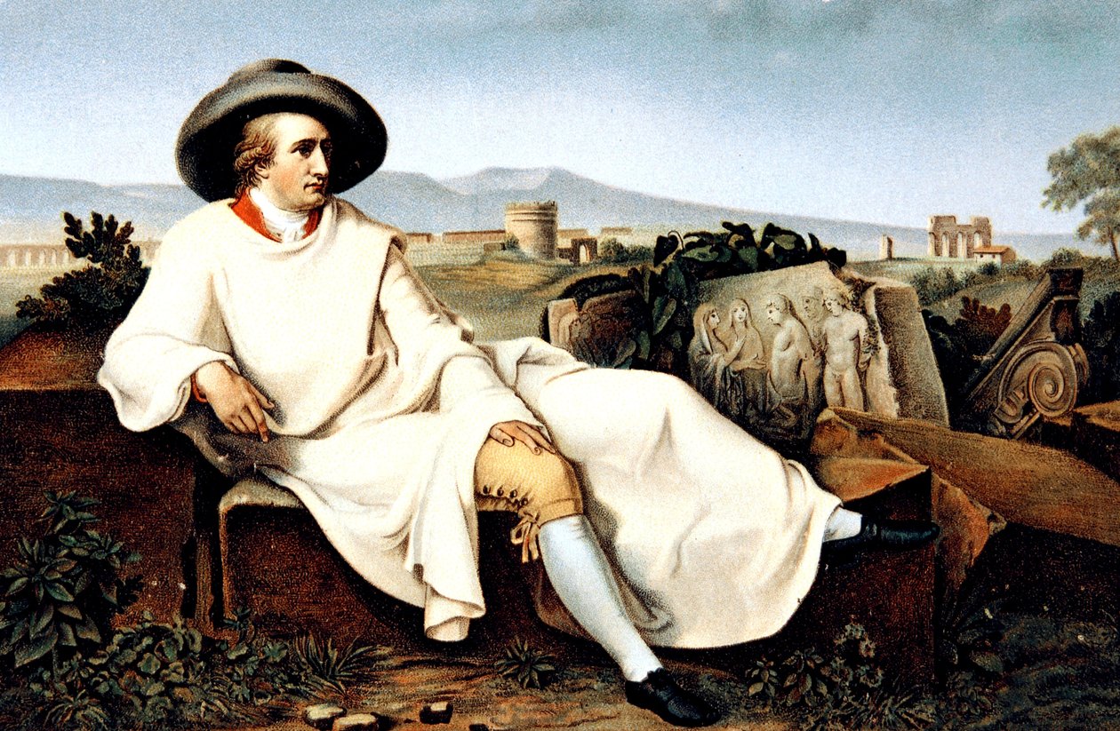 Goethe en Italia, postal, c. 1900 de Johann Heinrich Wilhelm (after) Tischbein
