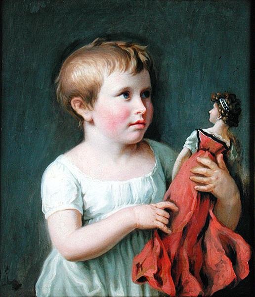 Retrato infantil de Cornelia Wilhelmine Amsinck, la futura esposa del Burgomaestre Dammert (1800-61) de Johann Heinrich Wilhelm Tischbein