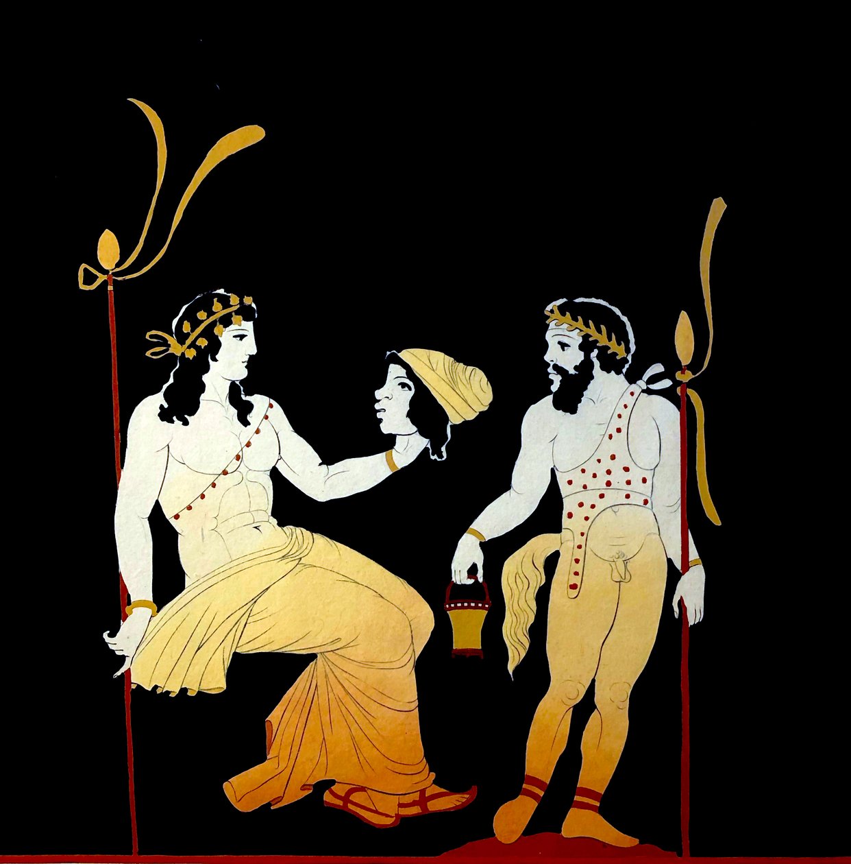 Dionisio sosteniendo la máscara c.1796 (Grabado en placa de cobre) de Johann Heinrich Wilhelm Tischbein