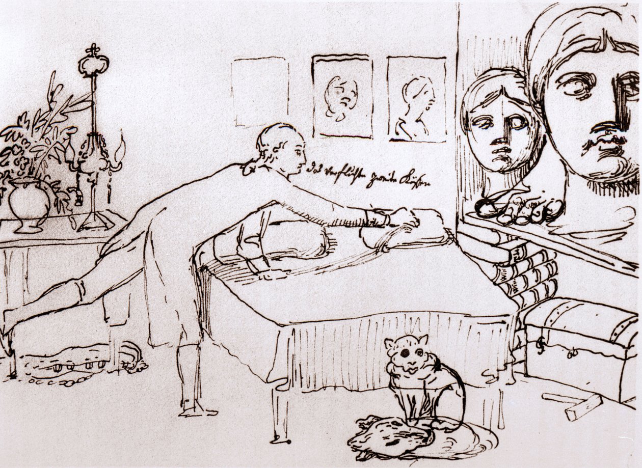 Johann Wolfgang Von Goethe en su casa en Via del Corso en Roma. de Johann Heinrich Wilhelm Tischbein