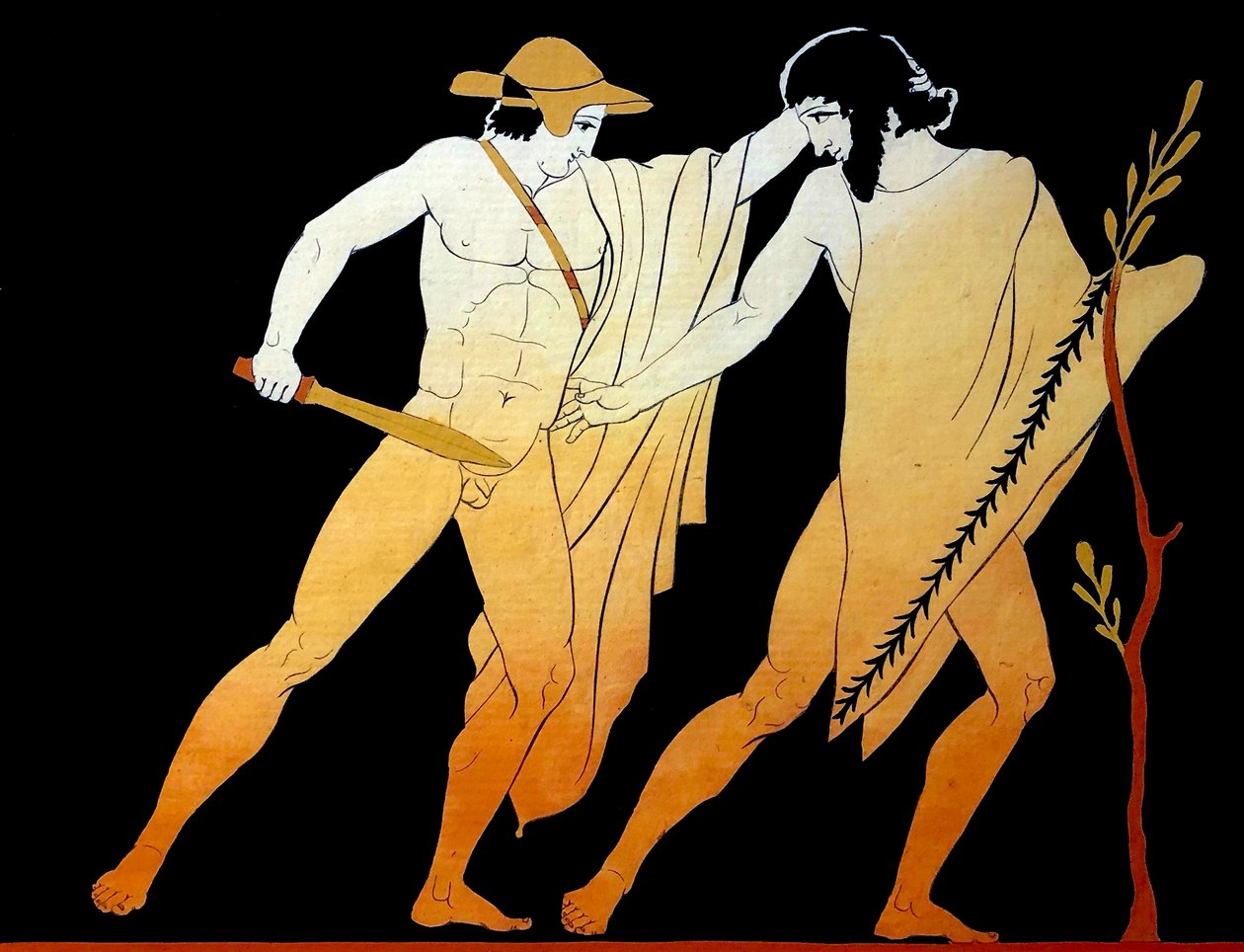 Pareja pederasta c.1796 (Grabado en plancha de cobre) de Johann Heinrich Wilhelm Tischbein