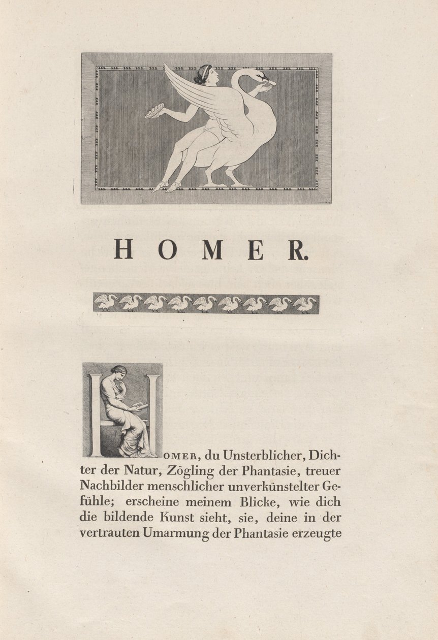 Homero Dibujado Según los Antiguos de Johann Heinrich Wilhelm Tischbein for authors Homer and Christian Gottlob Heyne