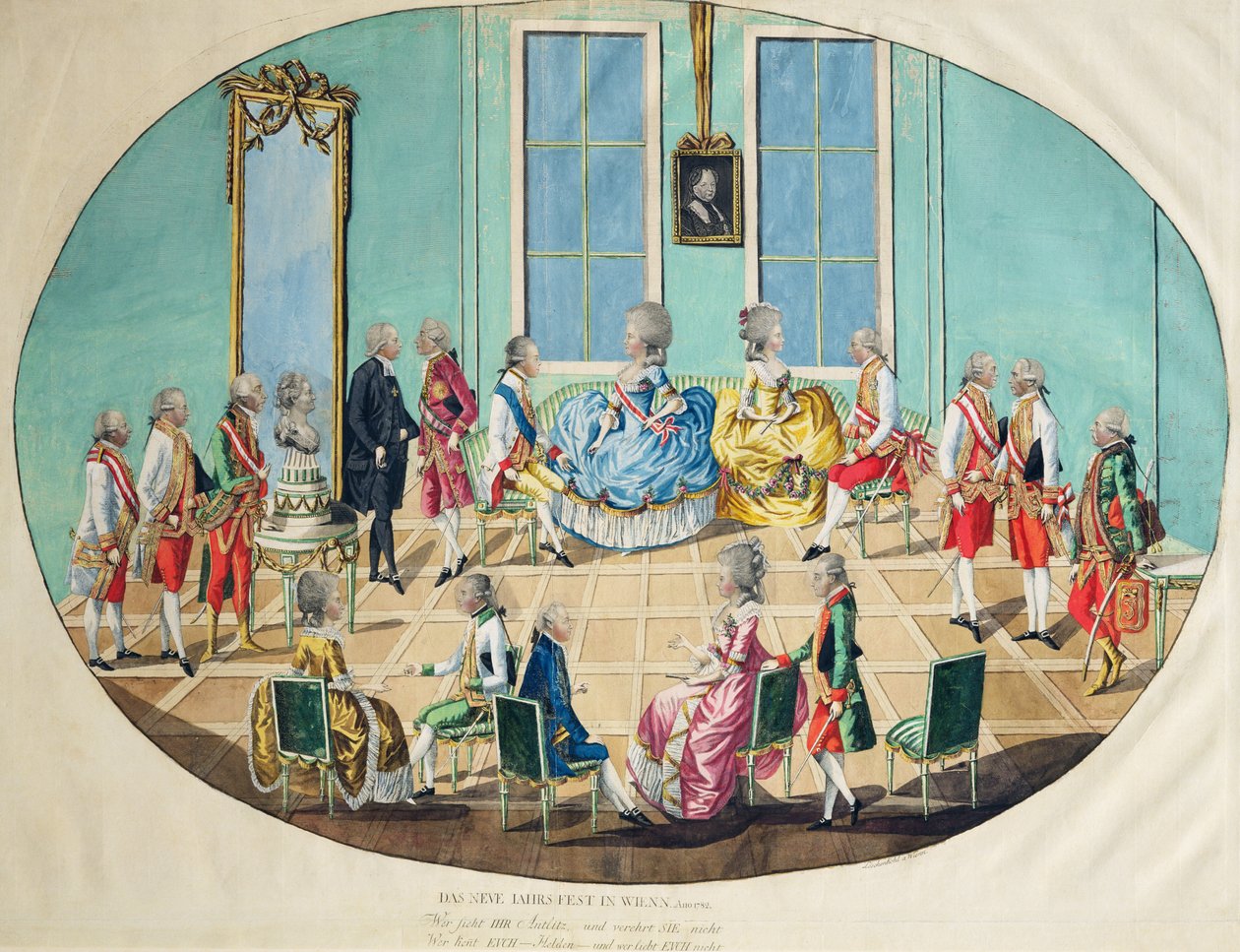 Celebración de Año Nuevo en Viena en 1782, 1783 de Johann Hieronymus Loeschenkohl