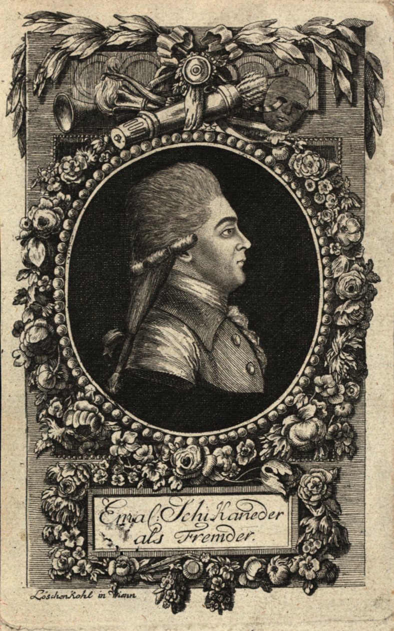 Retrato de Emanuel Schikaneder 1751-1812, 1788 de Johann Hieronymus Loeschenkohl