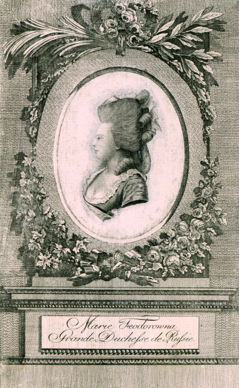 Retrato de la Gran Duquesa María Feodorovna Sophie Dorothea de Wurtemberg 1759-1828, 1781 de Johann Hieronymus Loeschenkohl