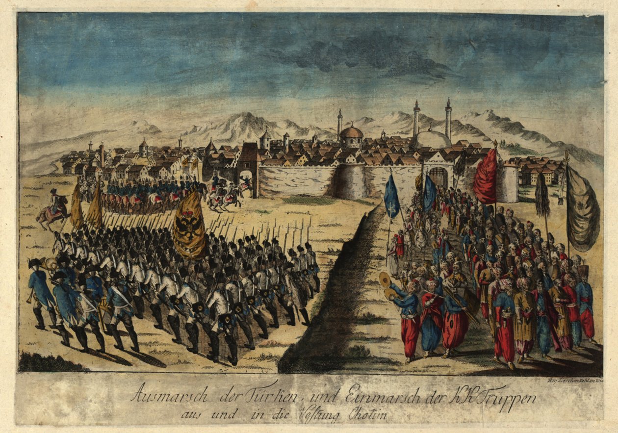 Rendición de la fortaleza de Khotyn el 29 de septiembre de 1788 de Johann Hieronymus Loeschenkohl