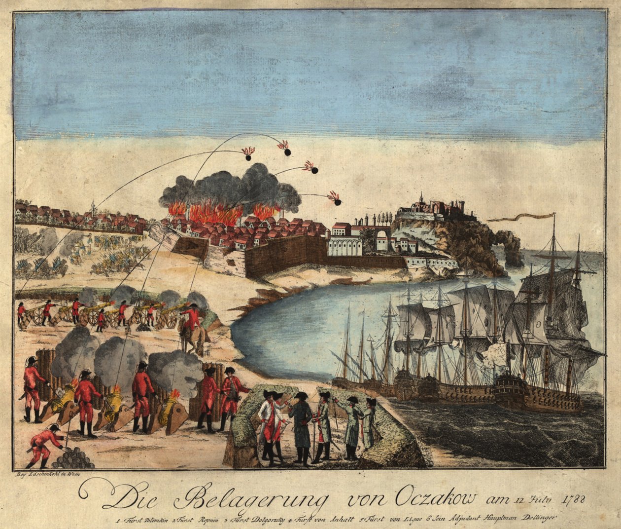 El asedio de la fortaleza Ochakov en diciembre de 1788, 1788 de Johann Hieronymus Loeschenkohl