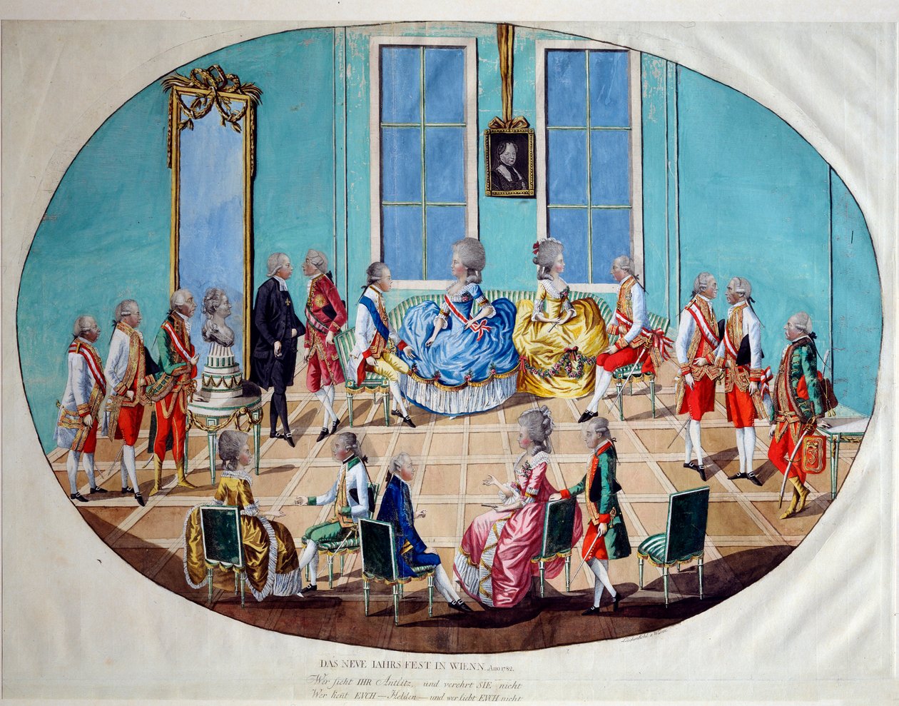 La celebración de Año Nuevo en Viena en 1782, 1783 de Johann Hieronymus Löschenkohl