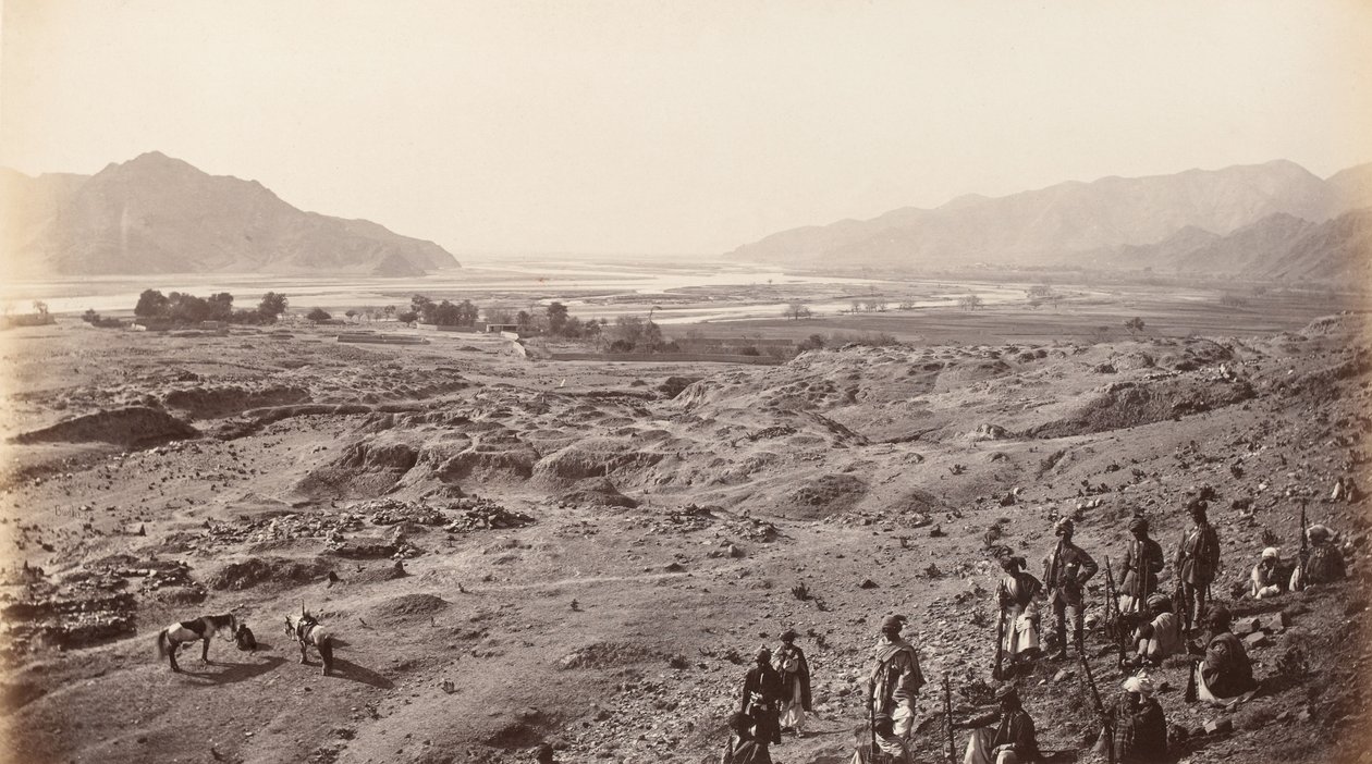 Desfiladero del río sobre Lalpura mirando hacia Bassaule, c.1878 de Johann Hulsman