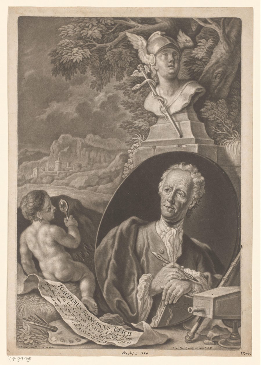 Retrato de Joachim Franz Beich a los 80 años de Johann Jacob Haid