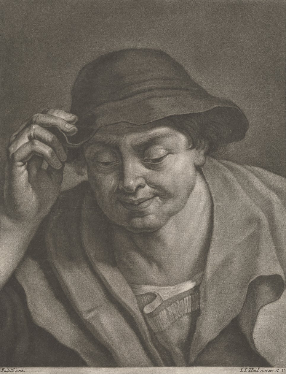 Hombre con sombrero de Johann Jacobus Haid