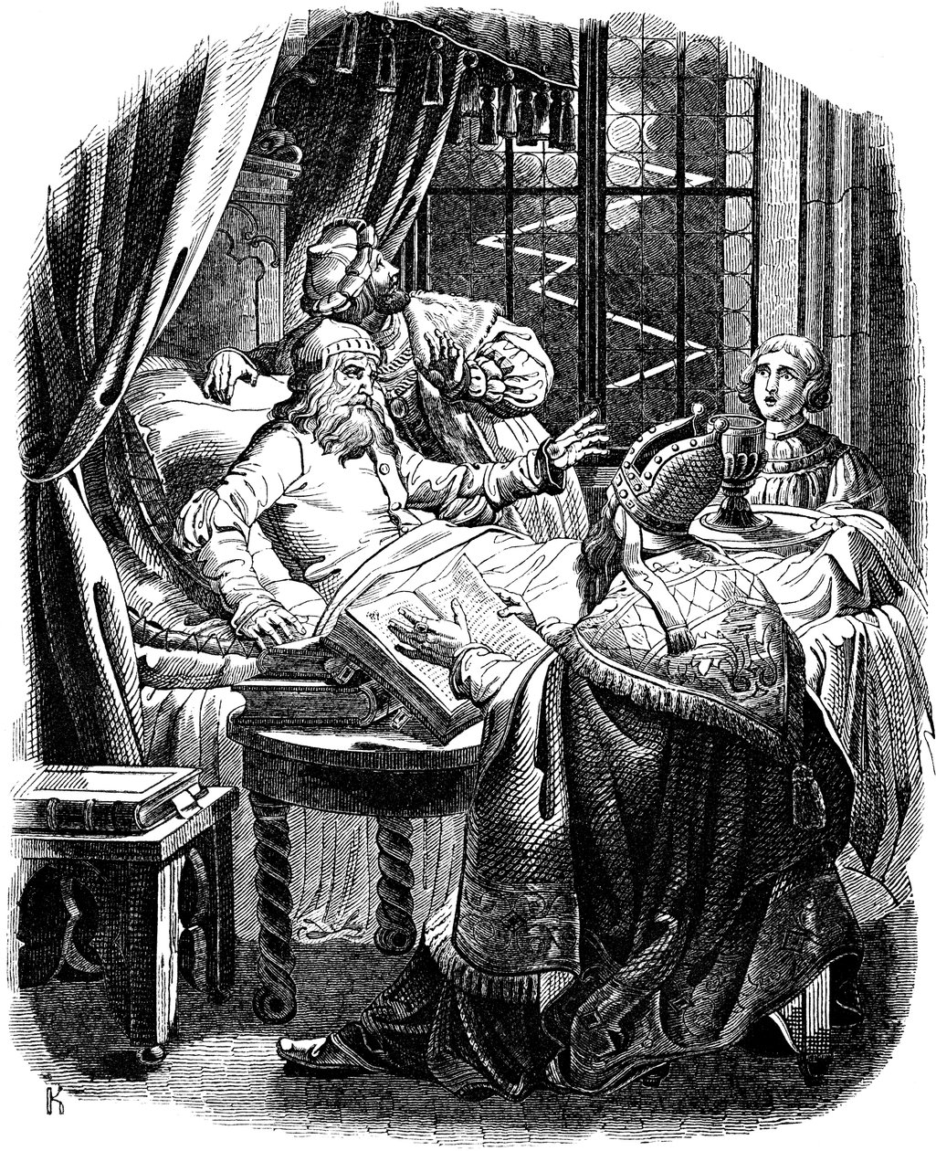 Enrique el León antes de su muerte en Brunswiek Ilustración de la Geschichte des deutschen Volkes por E. Duller, 1840 de Johann Jakob Kirchhoff