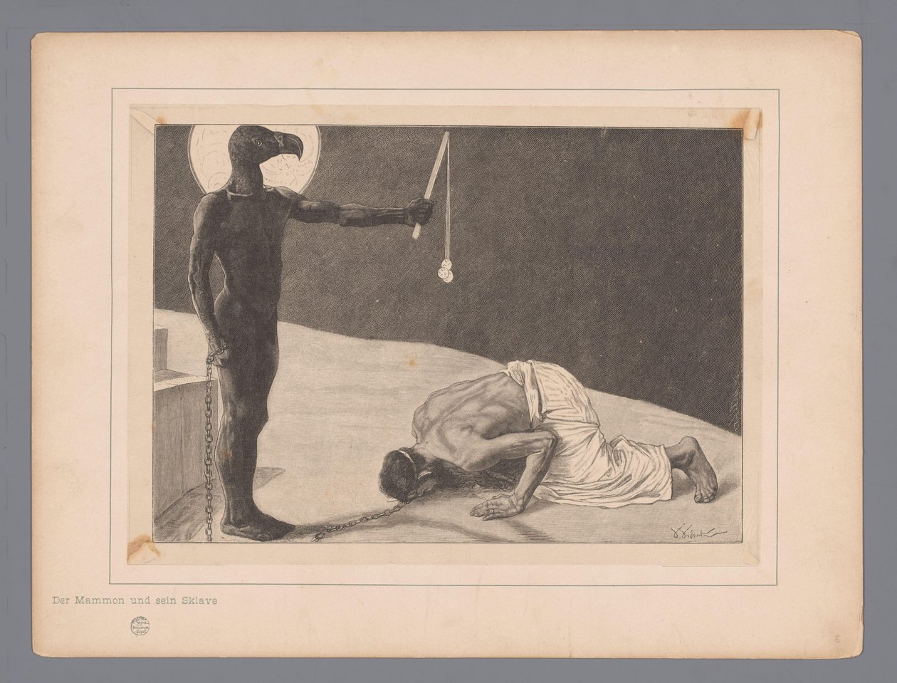 El culto a Mammón
Der Mammon und sein Sklave (título en el objeto)
Siete representaciones místicas (título de la serie) de Johann Jakob Weber