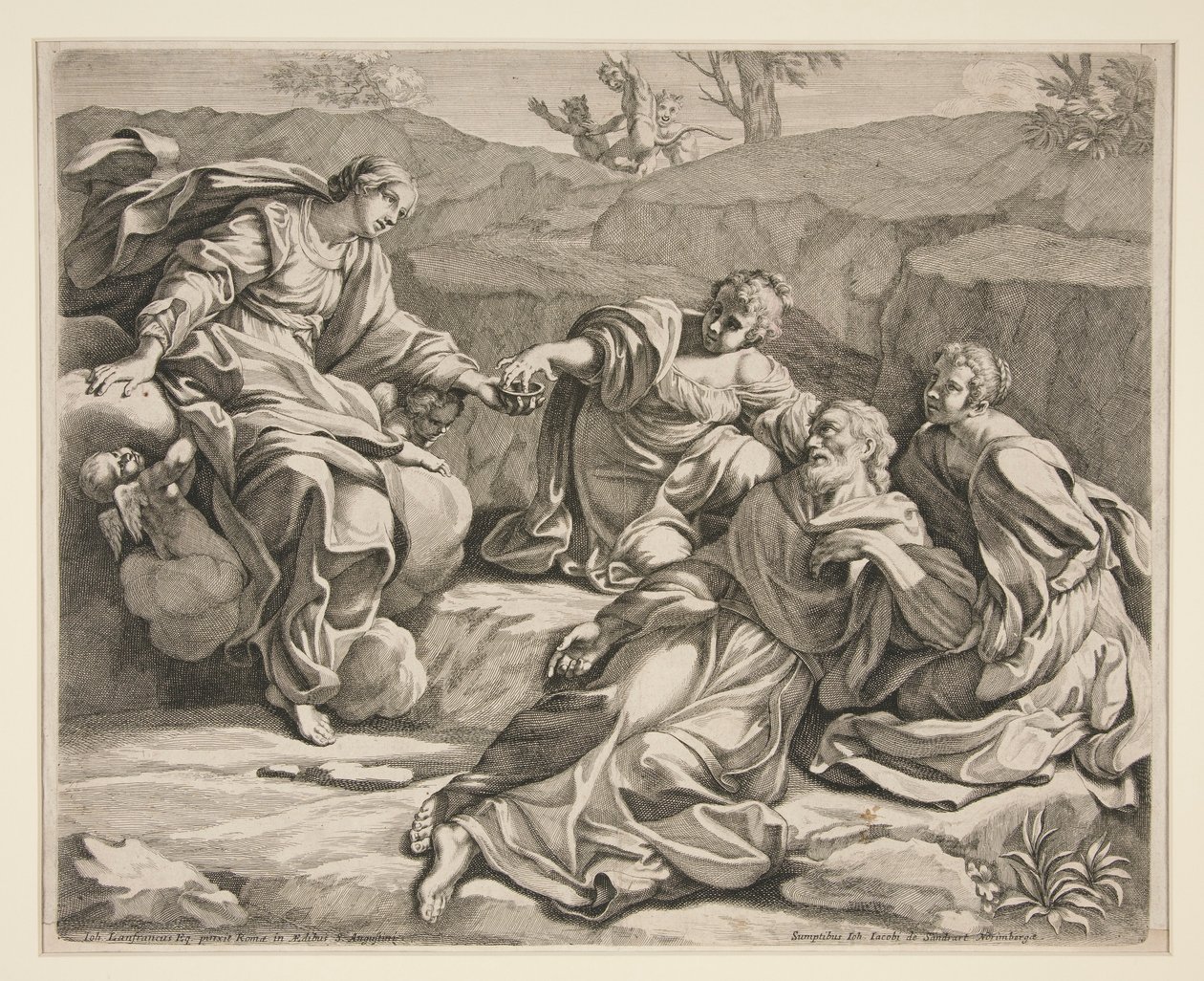 San Guillermo asistido por vírgenes de Johann Jakob von Sandrart