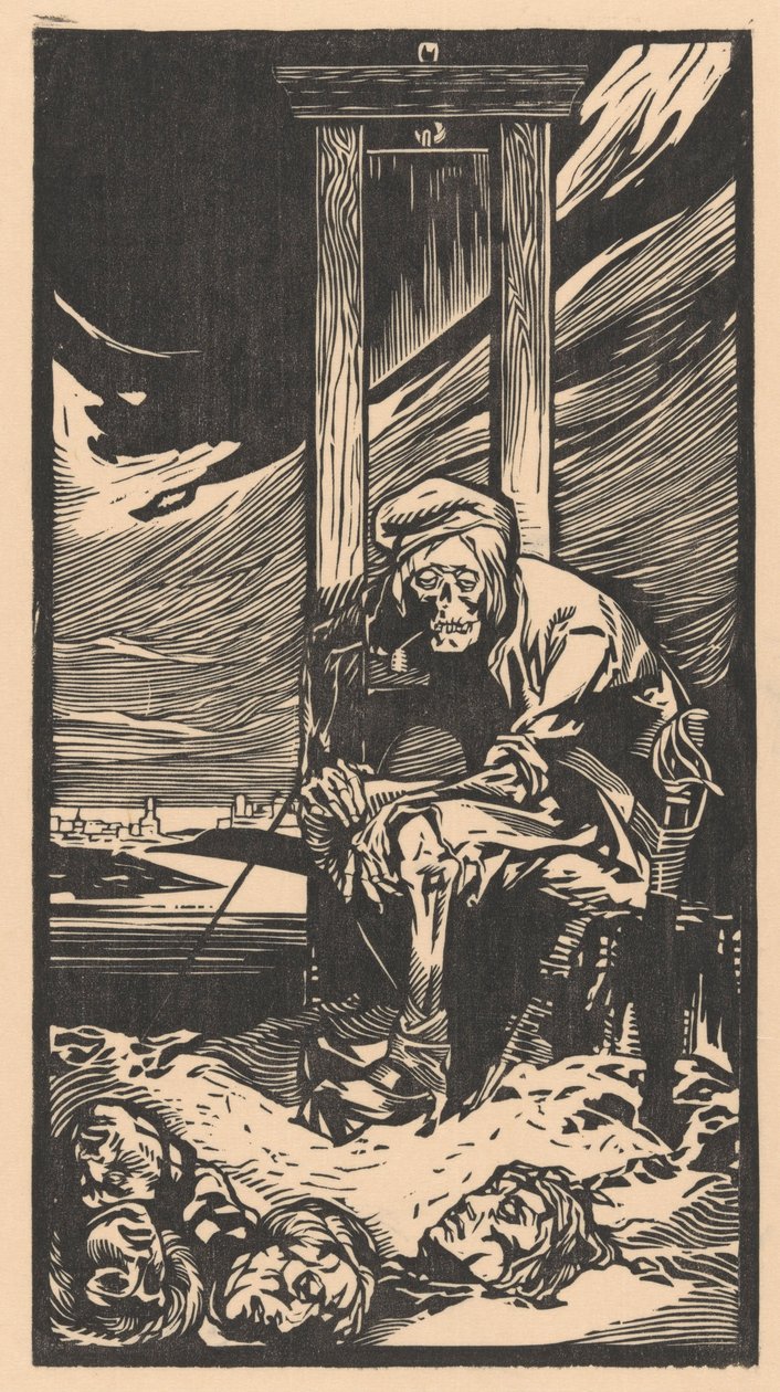 La muerte en la guillotina (impresión) de Johann Joseph Aarts