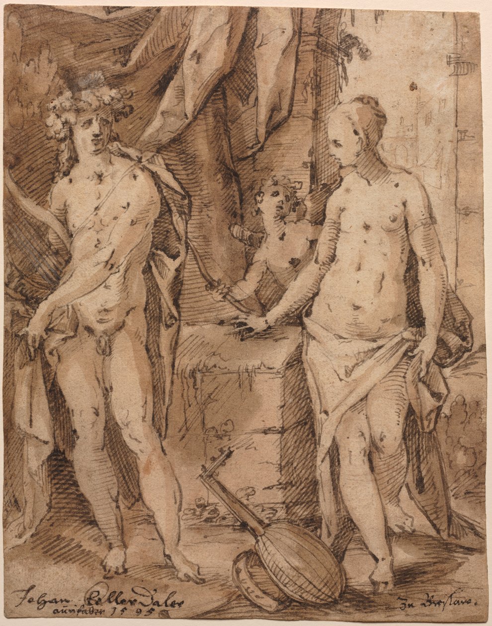 Apolo con Erato y Cupido de Johann Kellerthaler