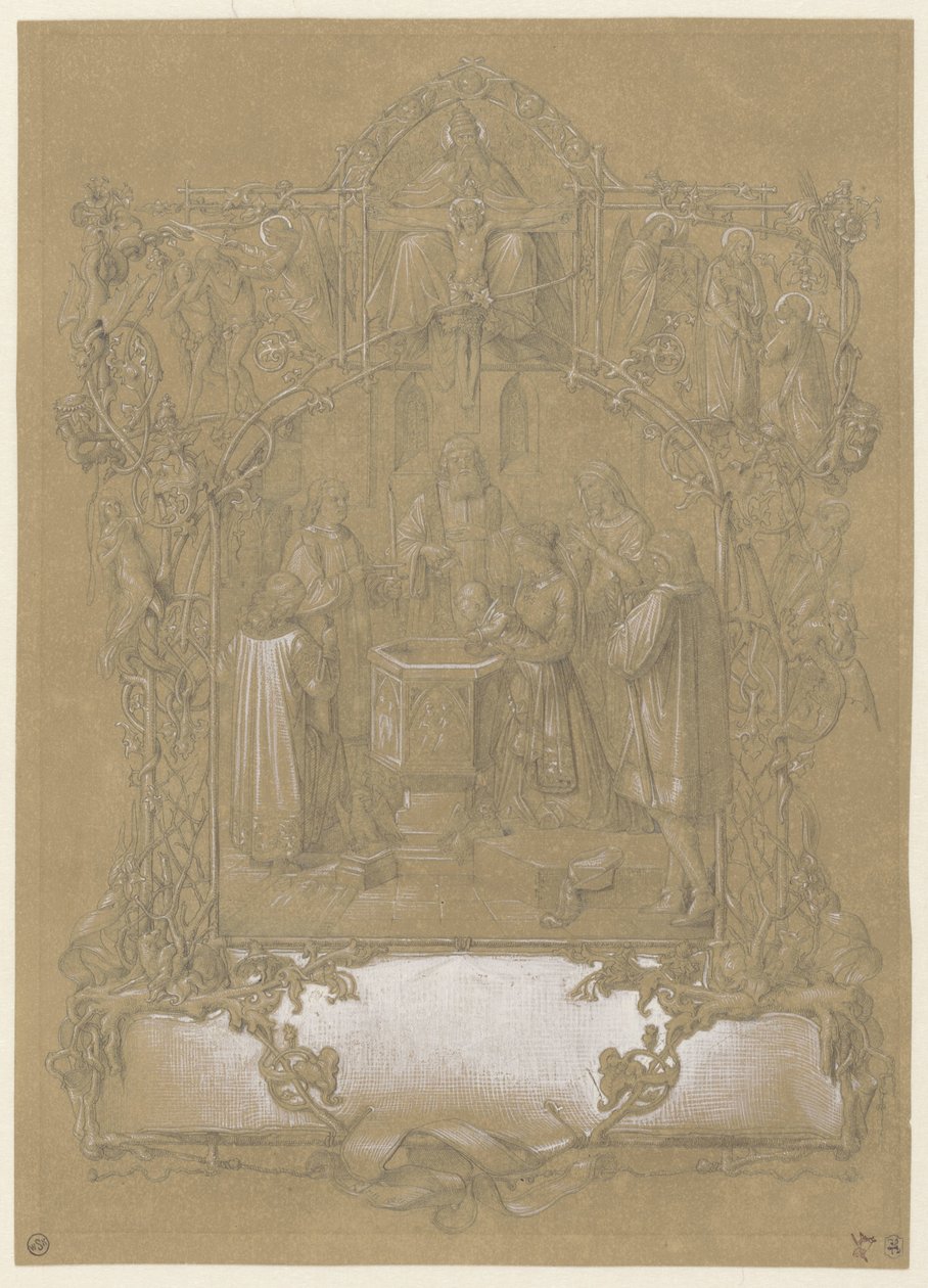 Diseño de una pila bautismal de Johann Klein (attributed to)