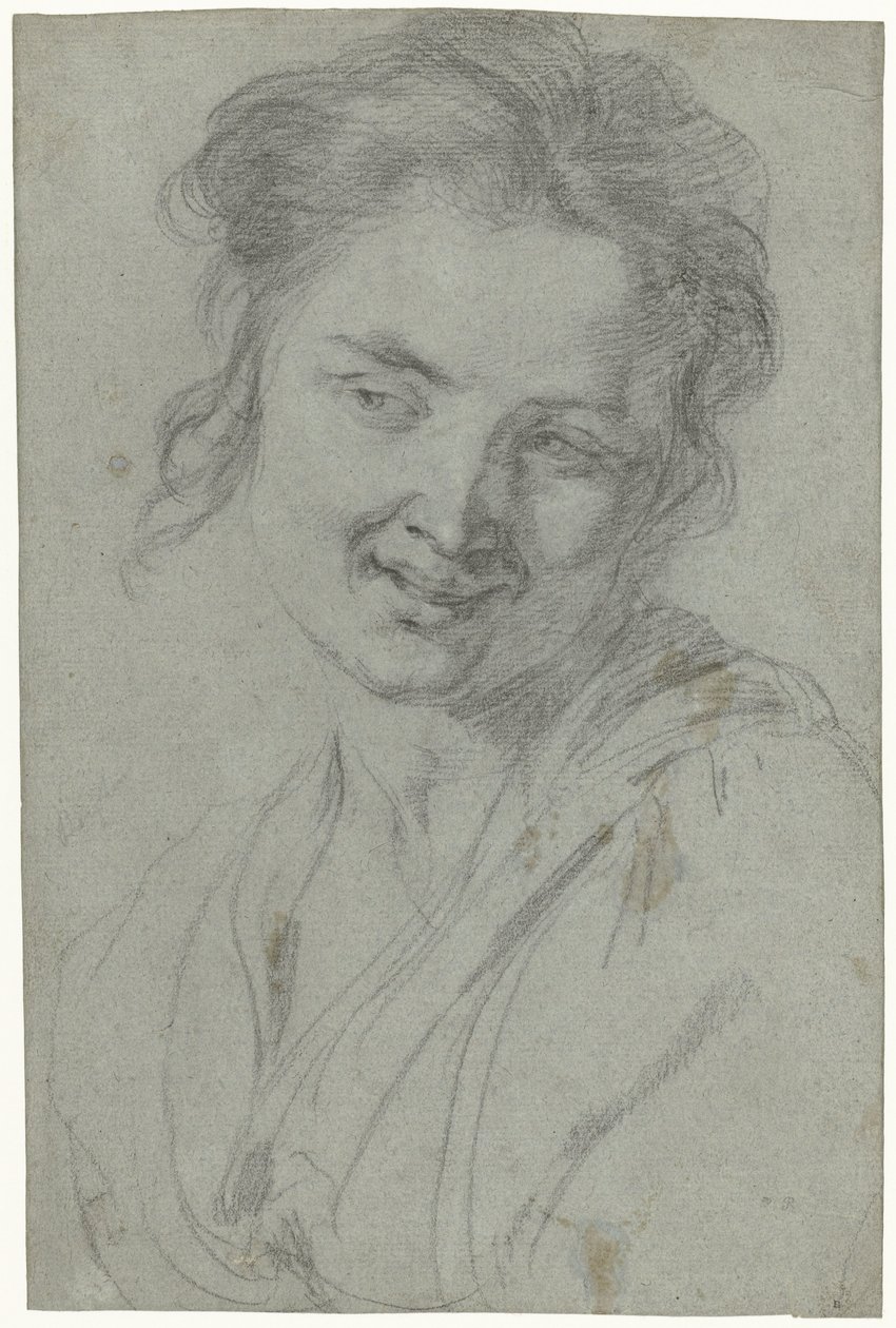 Estudio de una mujer sonriente de Johann Liss