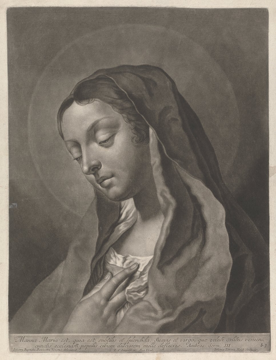 Manna maria est quia est subtilis et splendida suavis et virgo, quae veluti coelitus veniens, cunctis ecclesiaru populis cibum dulciorem melle defluxis de Johann Lorenz Haid