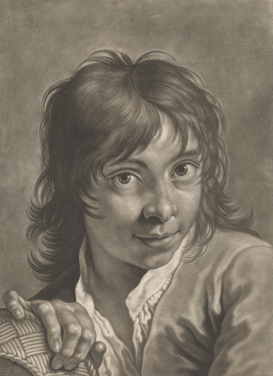 Retrato de un niño con una cesta de Johann Lorenz Haid