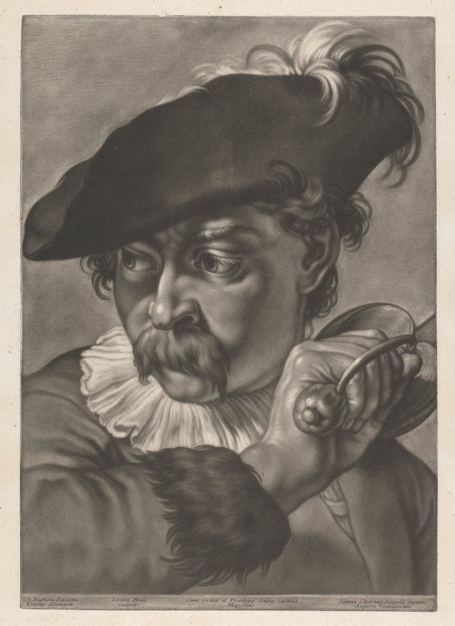 Retrato de un hombre con espada de Johann Lorenz Haid
